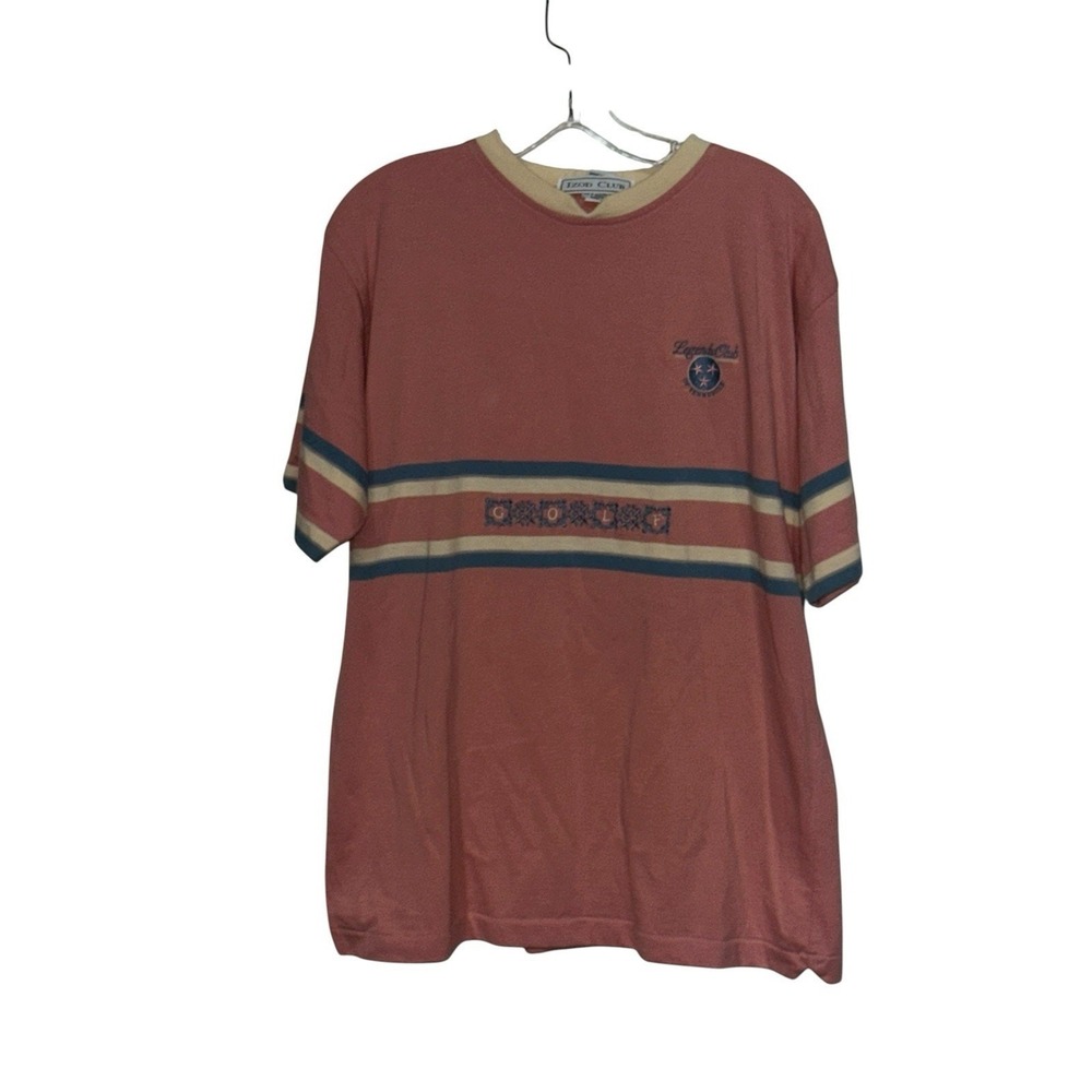Vintage Izod Club Legends Club of Tennessee Golf Shirt Women's Large Pink Stripe